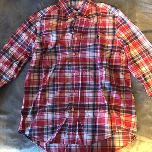 A red Polo Ralph Lauren dress shirt